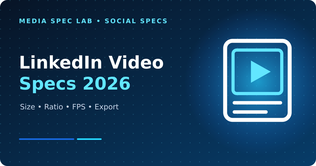 LinkedIn Video Specs 2026