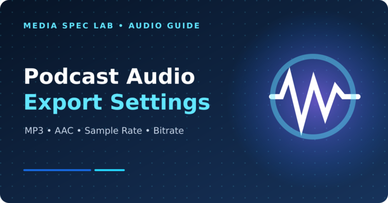 Podcast Audio Export Settings 2026