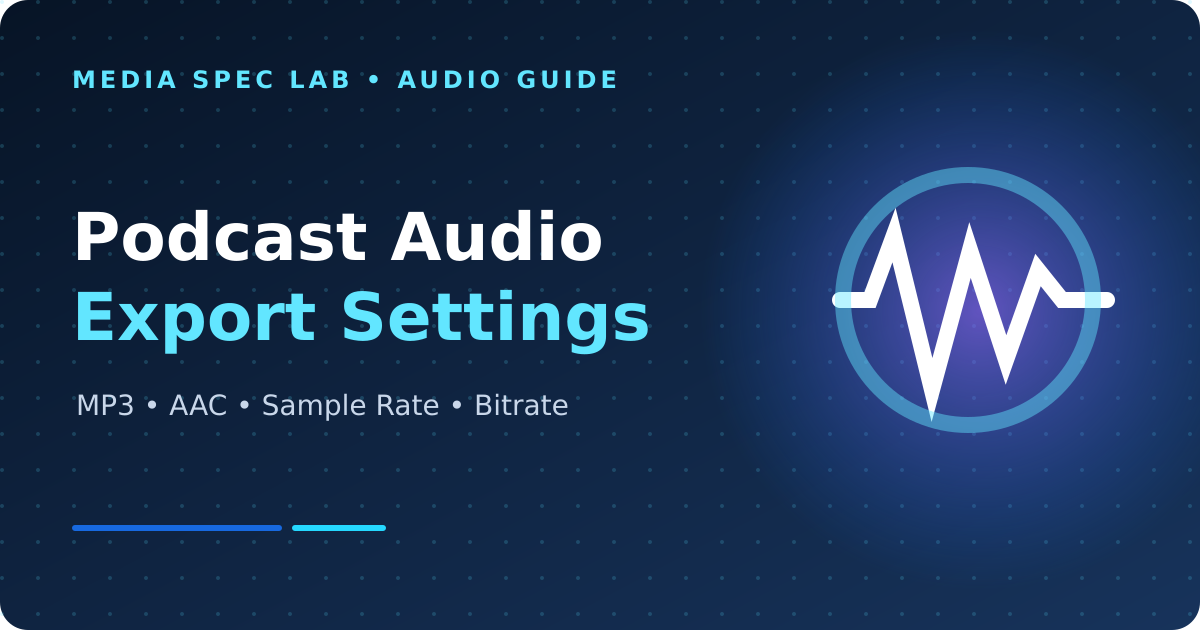 Podcast Audio Export Settings 2026