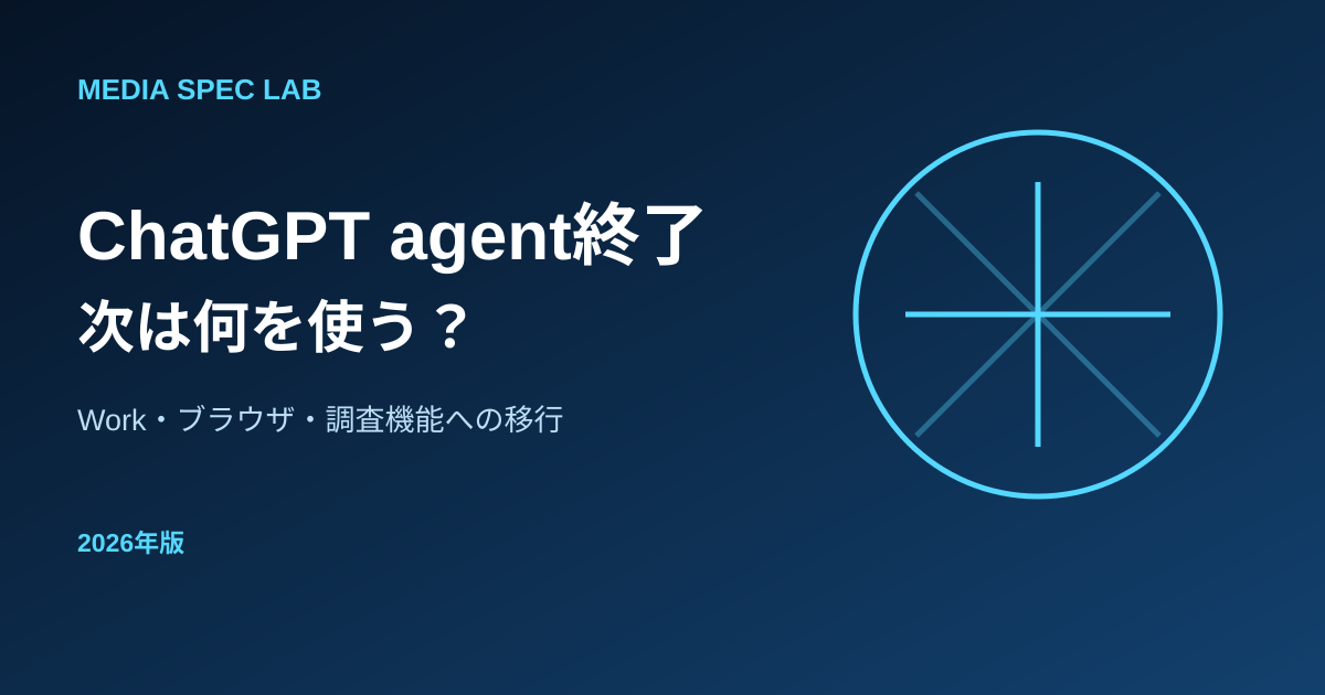 ChatGPT agent終了後の代替機能 2026年版