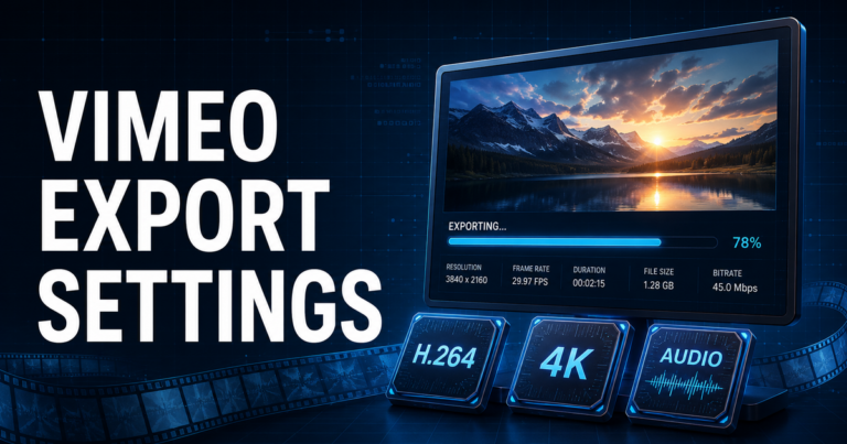 Vimeo export settings for video and audio